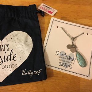 Retired thirty-one Inspiration necklace Turquoise look
